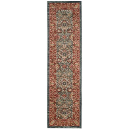 Safavieh Mahal Power Loomed Runner RugNavy & Red 2 ft.-2 in. x 6 ft. MAH655C-26